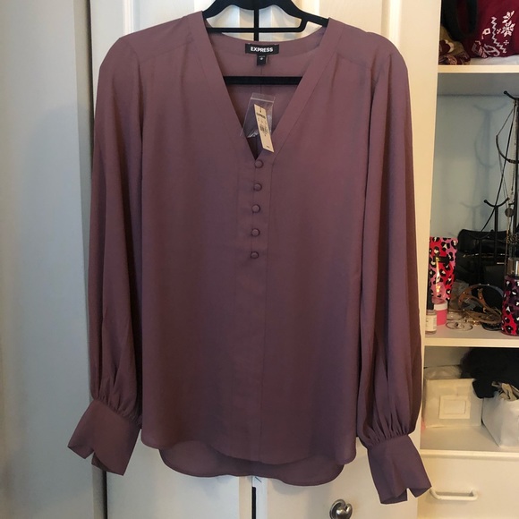 Express Tops - Button Front Long Sleeve